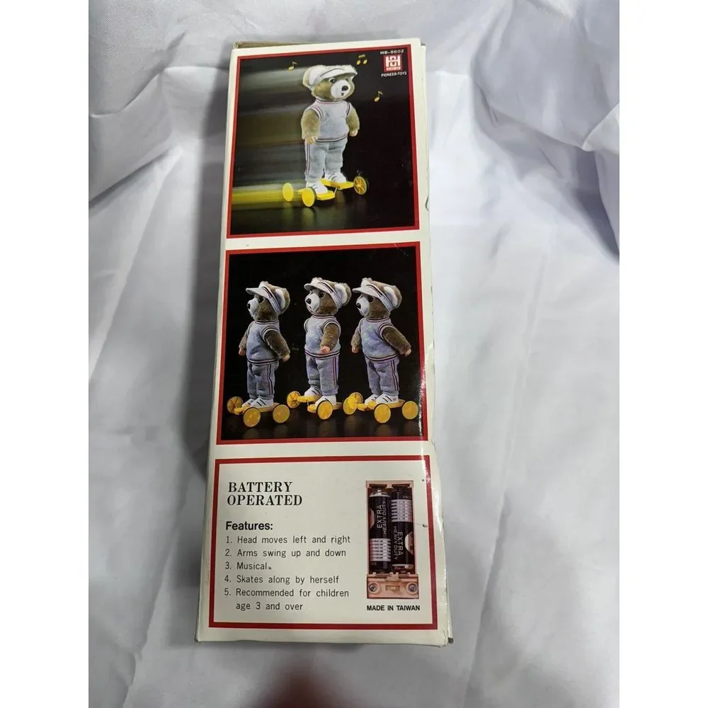 RARE 1980's SCOOTER BEAR BATTERY‎ OPERATED -BRAND NEW/ORIGINAL FACTORY BOX